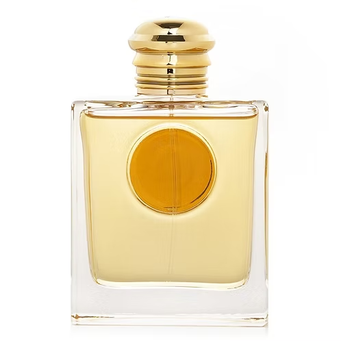 Burberry Goddess Eau De Parfum spray bottle showcasing warm, sweet fragrance with golden accents.
