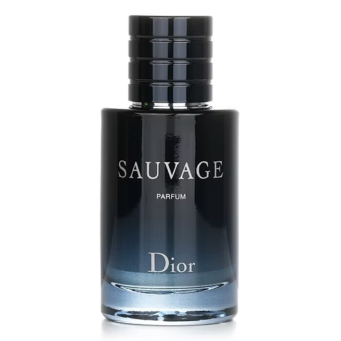 Christian Dior Sauvage Parfum perfume bottle with a golden cap and elegant design